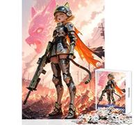 1000 Piece Jigsaw Puzzles for Adults Teenagers Anime Girl Warrior in Post-Apocalyptic Setting Relaxing Games Presents for Women Home Decoration Toys Every Piece Is Unique - (38X26CM)
