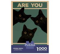 1000 Piece Jigsaw Puzzles for Adults Teenagers Are You Pooping Black Cats Poster Puzzles for Adults Toy Wall Decor Hand Speed Race Difficult And Challenge 70x50cm/1000pcs
