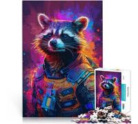 1000 piece jigsaw puzzles for adults & teenagers Astronaut Racoon Space Made of cardboard Suitable for ages 14 and up Suitable for couples Fun at Home Activities, Birthday Present,Travel Gifts。