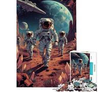 1000 Piece Jigsaw Puzzles for Adults Teenagers Astronauts Exploring Alien Planet Landscape Teenager Puzzles Toy Wall Decor Improve Memory Difficult And Challenge (Size 38x26cm)