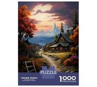 1000 Piece Jigsaw Puzzles for Adults Teenagers Autumn Cabin in The Mountains Jigsaw for Adults Relax Games Home Decoration Unique Gifts for Birthday And Christmas 70x50cm/1000pcs