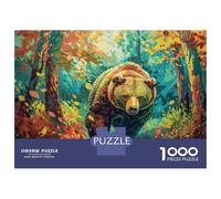 1000 Piece Jigsaw Puzzles for Adults Teenagers Autumn Forest Bear Art Print Puzzles for Adults Family Game Home Decoration Birthday And Unique Gifts 38x26cm/1000pcs