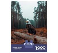 1000 Piece Jigsaw Puzzles for Adults Teenagers Bald Eagle Perched on A Fallen Tree Jigsaw Puzzle Fun Games Difficult Challenge Parent-child Interaction 70x50cm/1000pcs