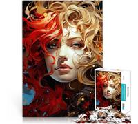 1000 piece jigsaw puzzles for adults & teenagers beautiful woman art Made of cardboard Suitable for ages 14 and up Train your brain and your hands Christmas game Gifts 。size:26x38cm/10.24x14.96inch