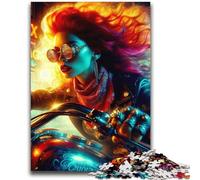 1000 Piece Jigsaw Puzzles for Adults Teenagers Biker in The Streets Learning Educational Impossible Game Birthday Gift 38x52cm