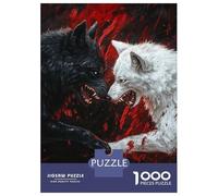 1000 Piece Jigsaw Puzzles for Adults Teenagers Black And White Wolves Puzzles for Adults Fun Games Difficult Hard Birthday And Unique Gifts 52x38cm/1000pcs