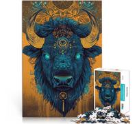 1000 piece jigsaw puzzles for adults & teenagers bull head art Made of cardboard Suitable for ages 14 and up Home Decoration Gift of works of art。size:26x38cm/10.24x14.96inch
