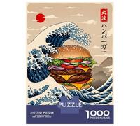 1000 Piece Jigsaw Puzzles for Adults Teenagers Burger Great Wave Puzzles for Adults Fun Games Difficult Hard Birthday And Unique Gifts 70x50cm/1000pcs