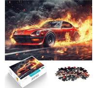 1000 piece jigsaw puzzles for adults & teenagers Car on fire Made of cardboard Suitable for ages 14 and up Work of art Difficult Hard Gifts for Women Men 。size：26x38cm/10.24x14.96inch