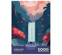 1000 Piece Jigsaw Puzzles for Adults Teenagers Cat by Waterfall Jigsaws for Adults Fun Games For Family Fun Birthday And Unique Gifts 52x38cm/1000pcs