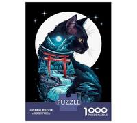 1000 Piece Jigsaw Puzzles for Adults Teenagers Cat Silhouette Torii Gate Adult Puzzles Fun Games Improve Memory Unique Gifts for Birthday And Christmas 38x26cm/1000pcs