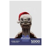 1000 Piece Jigsaw Puzzles for Adults Teenagers Christmas Turtle with Santa Hat Puzzles for Adults Brain Teaser Game Wall Art Birthday And Unique Gifts 70x50cm/1000pcs
