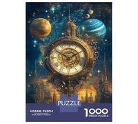 1000 Piece Jigsaw Puzzles for Adults Teenagers Chrono Cosmos Celestial Clockwork Jigsaw Puzzle Fun Games Difficult Challenge Parent-child Interaction 38x26cm/1000pcs
