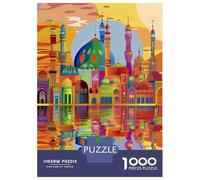 1000 Piece Jigsaw Puzzles for Adults Teenagers Colorful Cityscape Reflections Jigsaw for Adults Relax Games Home Decoration Unique Gifts for Birthday And Christmas 38x26cm/1000pcs