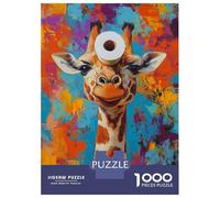 1000 Piece Jigsaw Puzzles for Adults Teenagers Colorful Giraffe Art Jigsaw Puzzle Fun Games Difficult Challenge Parent-child Interaction 38x26cm/1000pcs