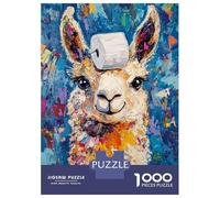 1000 Piece Jigsaw Puzzles for Adults Teenagers Colorful Llama Art Jigsaw Puzzle Fun Games Difficult Challenge Parent-child Interaction 70x50cm/1000pcs