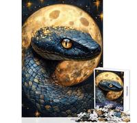 1000 Piece Jigsaw Puzzles for Adults Teenagers Cosmic Serpent And Golden Moon Hands-on Game for The Whole Family DIY Toys Unique Birthday And Xmas Gifts (50X75CM)