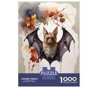 1000 Piece Jigsaw Puzzles for Adults Teenagers Cute Bat Watercolor Jigsaw Puzzle Relax Games Pattern Assembly Difficult And Challenge 38x26cm/1000pcs