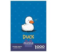 1000 Piece Jigsaw Puzzles for Adults Teenagers Cute Cartoon Duck Illustration on Blue Puzzles for Adults Family Game Home Decoration Birthday And Unique Gifts 52x38cm/1000pcs