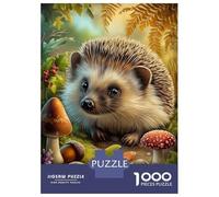 1000 Piece Jigsaw Puzzles for Adults Teenagers Cute Hedgehog in Autumn Forest Scene Jigsaws for Adults Fun Games For Family Fun Birthday And Unique Gifts 38x26cm/1000pcs