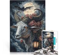 1000 piece jigsaw puzzles for adults & teenagers Devil Goat Made of wood Suitable for ages 14 and up learning educational game Improving love between couples。size：50x75cm/19.68x29.52inch