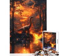 1000 Piece Jigsaw Puzzles for Adults Teenagers Dinosaur in Fire Forest Hands-on Game for The Whole Family DIY Toys Unique Birthday And Xmas Gifts (50X75CM)