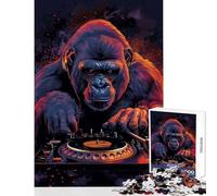 1000 Piece Jigsaw Puzzles for Adults Teenagers DJ Gorilla Play Turntable Hands-on Game for The Whole Family DIY Toys Unique Birthday And Xmas Gifts (50X75CM)
