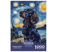 1000 Piece Jigsaw Puzzles for Adults Teenagers Dog Under Starry Sky Jigsaw Puzzle Fun Games Difficult Challenge Parent-child Interaction 38x26cm/1000pcs