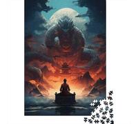 1000 Piece Jigsaw Puzzles for Adults Teenagers Dragon Vs. Monk Epic Battle Jigsaw for Adults Relax Games Home Decoration Unique Gifts for Birthday And Christmas 70x50cm/1000pcs