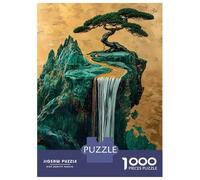1000 Piece Jigsaw Puzzles for Adults Teenagers Emerald Golden Waterfall Bonsai Japanese Puzzles for Adults Family Game Home Decoration Birthday And Unique Gifts 38x26cm/1000pcs