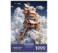 1000 Piece Jigsaw Puzzles for Adults Teenagers Fairy Tale House in Clouds Jigsaw Family Game Difficult Challenge Difficult And Challenge 52x38cm/1000pcs