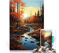 1000 Piece Jigsaw Puzzles for Adults teenagers Fall landscape Made of cardboard Suitable for people aged 14 and above Intellectual Game Family Fun Gift。size：38x52cm/14.96x20.47inch