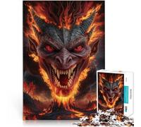 1000 piece jigsaw puzzles for adults & teenagers “Fiery Demon Head” Made of wood,for age 14+ Relax Games Offered as gifts for the whole family。size:50x75cm/14.96x20.47inch