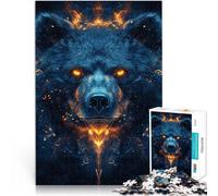 1000 Piece Jigsaw Puzzles for Adults teenagers Fire Bear Made of cardboard Suitable for people aged 14 and above Play toys because it is ideal as a gift for the whole family。size:38x52cm