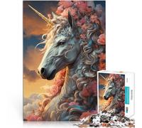 1000 piece jigsaw puzzles for adults & teenagers Floral Magical Unicorn Made of wood Suitable for ages 14 and up Suitable for couples Fun at Home Activities, Birthday Present,Travel Gifts。