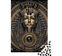 1000 Piece Jigsaw Puzzles for Adults Teenagers Golden Egyptian Pharaoh Portrait Jigsaw for Adults Relax Games Home Decoration Unique Gifts for Birthday And Christmas 38x26cm/1000pcs