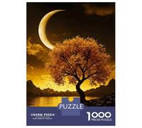 1000 Piece Jigsaw Puzzles for Adults Teenagers Golden Tree Under Crescent Moon Jigsaws for Adults Hands-on Game A Work of Art for Is Ideal As A Gift 52x38cm/1000pcs