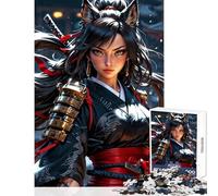 1000 Piece Jigsaw Puzzles for Adults Teenagers Guardian of The Blade︰ Fierce Samurai Fox Toy Wall Decor Secret Santa Gifts Fun Games Improving Love between Couples Size 38x52cm
