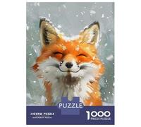 1000 Piece Jigsaw Puzzles for Adults Teenagers Happy Fox in The Snow Jigsaws for Adults Fun Games For Family Fun Birthday And Unique Gifts 52x38cm/1000pcs