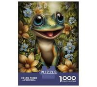 1000 Piece Jigsaw Puzzles for Adults Teenagers Happy Frog in Floral Setting Jigsaws for Adults Fun Games For Family Fun Birthday And Unique Gifts 70x50cm/1000pcs