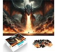 1000 Piece Jigsaw Puzzles for Adults teenagers Inferno Dragon Showdown Made of cardboard Suitable for people aged 14 and above Hand Speed Race Christmas Birthday Gifts 。size：38x52cm/14.96x20.47inch