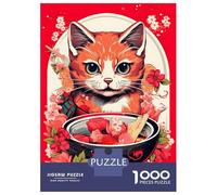1000 Piece Jigsaw Puzzles for Adults Teenagers Japan Cat Ramen Ruby Art Puzzles for Adults Family Game Home Decoration Birthday And Unique Gifts 70x50cm/1000pcs
