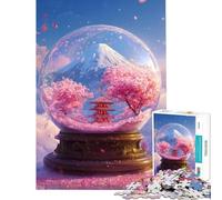 1000 Piece Jigsaw Puzzles for Adults Teenagers Japan Mount Fuji With Cherry Blossoms Help The Brain Exercise Presents for Women Brain Teaser Game for Ages 14 And over (38x52cm)
