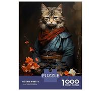 1000 Piece Jigsaw Puzzles for Adults Teenagers Japanese Noble Cat Jigsaw Puzzle Fun Games Difficult Challenge Parent-child Interaction 52x38cm/1000pcs