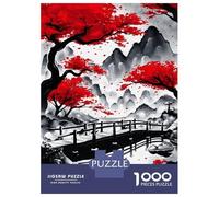1000 Piece Jigsaw Puzzles for Adults Teenagers Japanese River Ink Wash Adult Puzzles Fun Games Improve Memory Unique Gifts for Birthday And Christmas 52x38cm/1000pcs