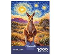1000 Piece Jigsaw Puzzles for Adults Teenagers Kangaroo Under Starry Sky Jigsaws for Adults Fun Games For Family Fun Birthday And Unique Gifts 38x26cm/1000pcs