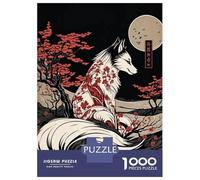 1000 Piece Jigsaw Puzzles for Adults Teenagers Kitsune Japanese Fox Adult Puzzles Fun Games Improve Memory Unique Gifts for Birthday And Christmas 38x26cm/1000pcs