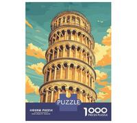 1000 Piece Jigsaw Puzzles for Adults Teenagers Leaning Tower of Pisa Jigsaw for Adults Brain Teaser Game For Family Fun Parent-child Interaction 38x26cm/1000pcs