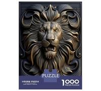 1000 Piece Jigsaw Puzzles for Adults Teenagers Lion Gold Relief Deco Jigsaws for Adults Fun Games For Family Fun Birthday And Unique Gifts 38x26cm/1000pcs