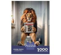 1000 Piece Jigsaw Puzzles for Adults Teenagers Lion in The Bathroom Jigsaw Puzzle Fun Games Difficult Challenge Parent-child Interaction 52x38cm/1000pcs